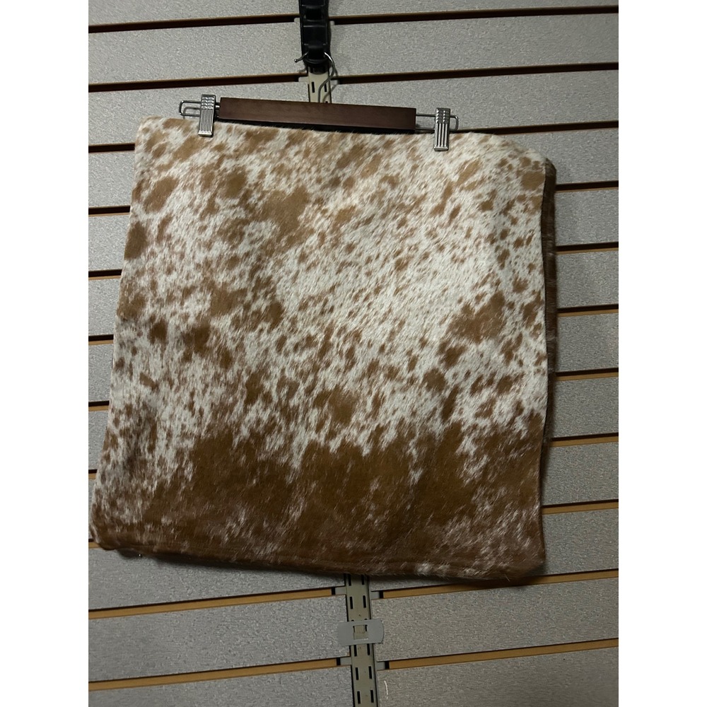 Set of 2 Genuine Cowhide Hair-on-Hide Throw Pillow Cover Brown Speckled 19x18